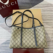 Okify Gucci Emblem Medium Tote Bag In Black And Brown 31x18x11cm - 1