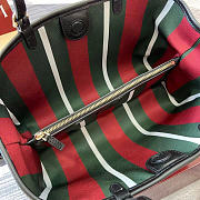 Okify Gucci Emblem Medium Tote Bag In Black And Brown 31x18x11cm - 3