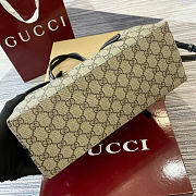 Okify Gucci Emblem Medium Tote Bag In Black And Brown 31x18x11cm - 2