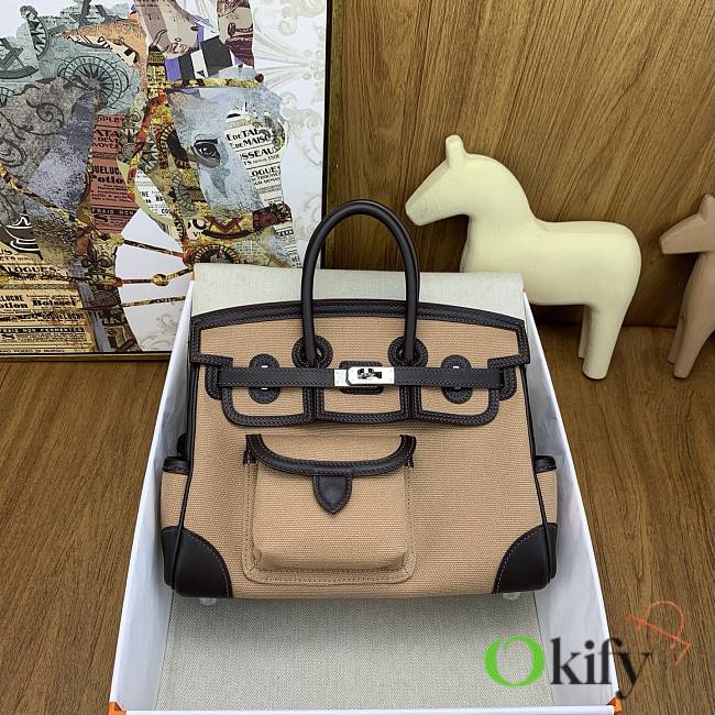 Okify Hermes Birkin Cargo Bag 25cm In Brown - 1