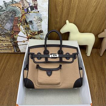 Okify Hermes Birkin Cargo Bag 25cm In Brown