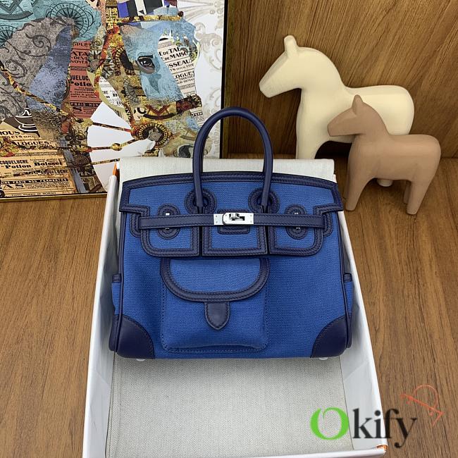 Okify Hermes Birkin Cargo Bag 25cm In Dark Blue - 1