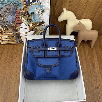 Okify Hermes Birkin Cargo Bag 25cm In Dark Blue