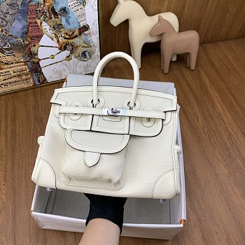 Okify Hermes Birkin Cargo Bag 25cm In White