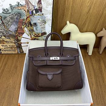 Okify Hermes Birkin Cargo Bag 25cm In Dark Brown