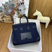 Okify Hermes Birkin Cargo Bag 25cm In Dark Blue And Black - 5