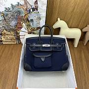 Okify Hermes Birkin Cargo Bag 25cm In Dark Blue And Black - 1