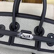 Okify Hermes Birkin Cargo Bag 25cm In White And Black - 6