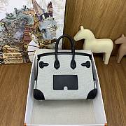Okify Hermes Birkin Cargo Bag 25cm In White And Black - 5
