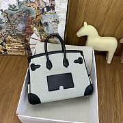 Okify Hermes Birkin Cargo Bag 25cm In White And Black - 4