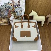 Okify Hermes Birkin Cargo Bag 25cm In White And Brown  - 6