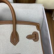 Okify Hermes Birkin Cargo Bag 25cm In White And Brown  - 5