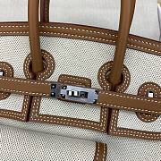 Okify Hermes Birkin Cargo Bag 25cm In White And Brown  - 2