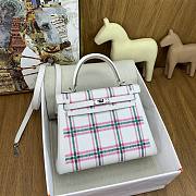 Okify Hermes Kelly Tartan Bag 25cm 25874 - 1