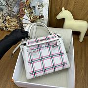 Okify Hermes Kelly Tartan Bag 25cm 25874 - 5