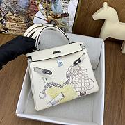 Okify Hermes In And Out Swift Bag In White 25cm - 4