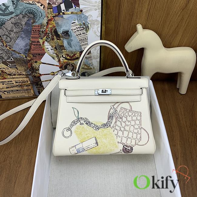 Okify Hermes In And Out Swift Bag In White 25cm - 1