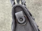 Okify Balenciaga Small Le City Bag In Gray Suede 24x15x10cm - 6