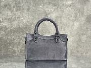 Okify Balenciaga Small Le City Bag In Gray Suede 24x15x10cm - 4