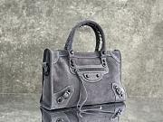 Okify Balenciaga Medium Le City Bag In Gray Suede 30x20x10cm - 3
