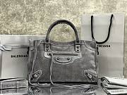 Okify Balenciaga Large Le City Bag In Gray Suede 37x23x15cm - 1