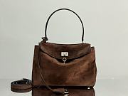 Okify Balenciaga Rodeo Dark Brown Suede Bag 29x20x10cm - 1