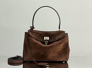 Okify Balenciaga Rodeo Dark Brown Suede Bag 29x20x10cm