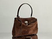 Okify Balenciaga Rodeo Dark Brown Suede Bag 29x20x10cm - 3