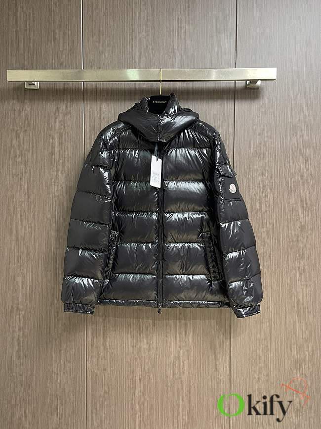 Okify Moncler Maya Black Hooded Down Jacket  - 1