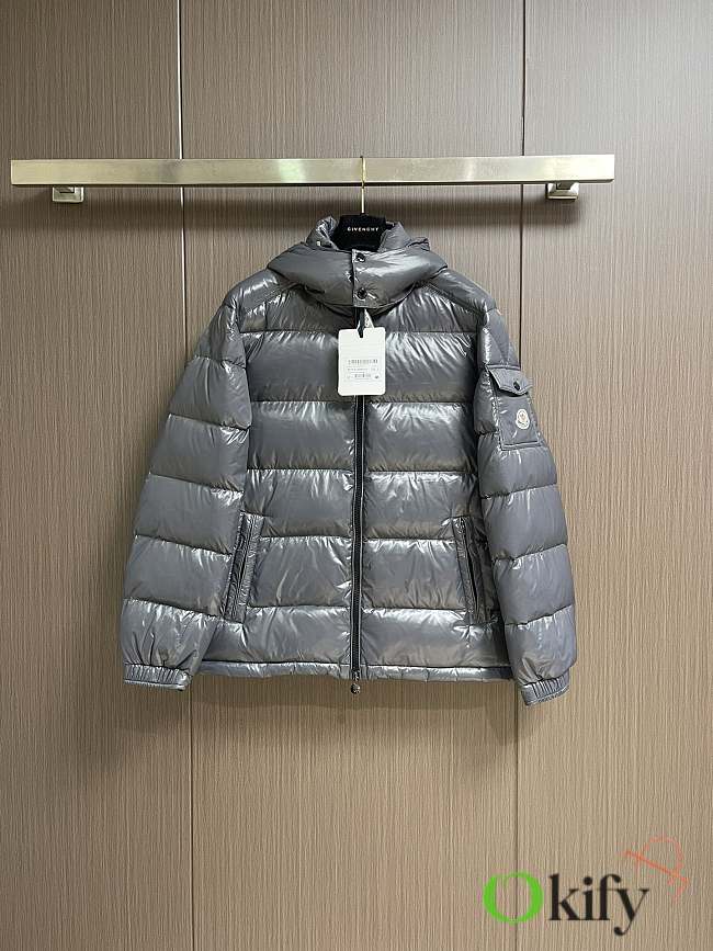 Okify Moncler Maya Gray Hooded Down Jacket  - 1