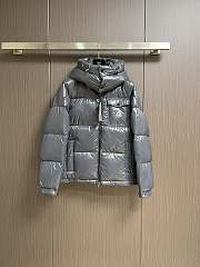 Okify Moncler Montbeliard Gray Hooded Down Jacket - 1