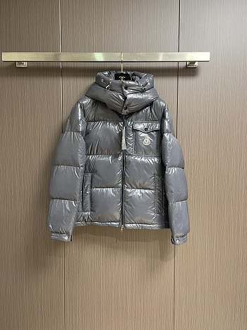 Okify Moncler Montbeliard Gray Hooded Down Jacket