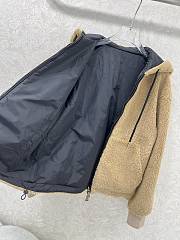Okify Moncler Beige And Black Reversible Hooded Lambskin Jacket - 2
