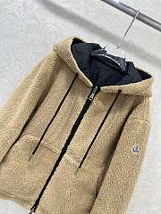 Okify Moncler Beige And Black Reversible Hooded Lambskin Jacket - 4
