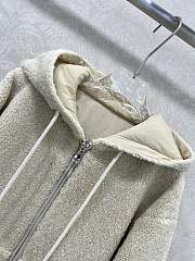Okify Moncler White Reversible Hooded Lambskin Jacket - 5