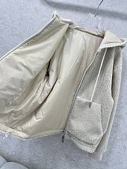 Okify Moncler White Reversible Hooded Lambskin Jacket - 3