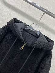 Okify Moncler Black Reversible Hooded Lambskin Jacket - 4