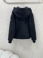 Okify Moncler Black Reversible Hooded Lambskin Jacket - 2