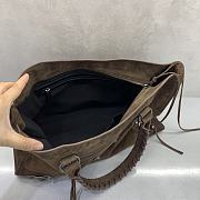 Okify Balenciaga Medium Le City Bag In Dark Brown Suede 38x24x15cm - 6