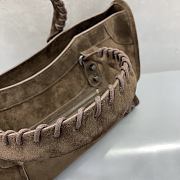 Okify Balenciaga Medium Le City Bag In Dark Brown Suede 38x24x15cm - 5