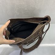 Okify Balenciaga Small Le City Bag In Dark Brown Suede 30x13x20cm - 4