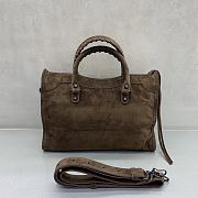 Okify Balenciaga Small Le City Bag In Dark Brown Suede 30x13x20cm - 3