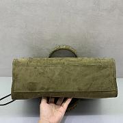 Okify Balenciaga Medium Le City Bag In Dark Green Suede 38x24x15cm - 6