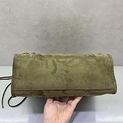 Okify Balenciaga Small Le City Bag In Dark Green Suede 30x13x20cm - 5