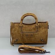 Okify Balenciaga Medium Le City Bag In Brown Suede 38x24x15cm - 1