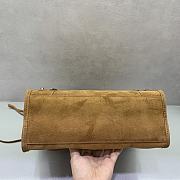 Okify Balenciaga Small Le City Bag In Brown Suede 30x13x20cm - 3