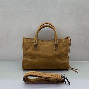 Okify Balenciaga Small Le City Bag In Brown Suede 30x13x20cm - 4