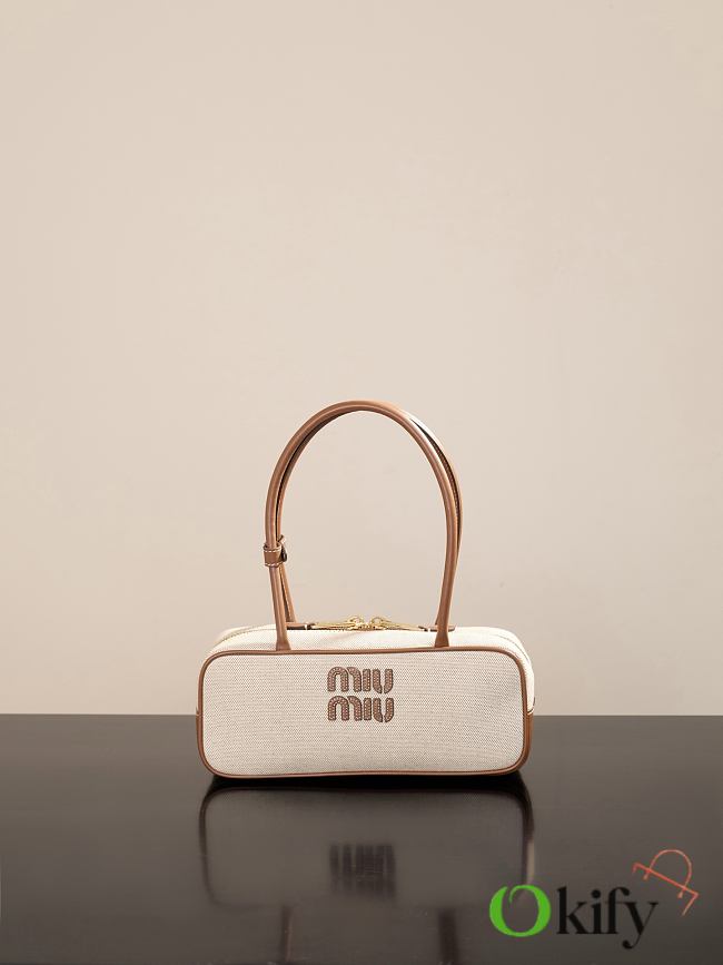 Okify MiuMiu Beau Small Canvas And Leather Bag 28x11.5x8cm - 1