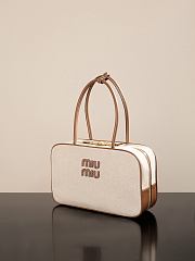 Okify MiuMiu Beau Large Canvas And Leather Bag 34x20x10cm - 3