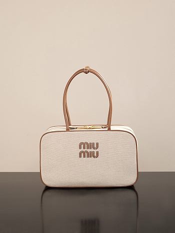 Okify MiuMiu Beau Large Canvas And Leather Bag 34x20x10cm